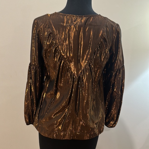 Bronze Metallic Blouse from Anthropologie - Picture 6 of 8